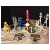 Lot of 14 Candle Holders and Home Decor Items