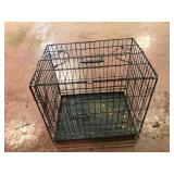 Black Folding Wire Dog Crate with Pan