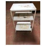 Vintage White Metal 3 Tier Utility Cart