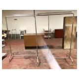 Chrome Rolling Double Rail Garment Rack