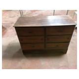 Solid Wood 6 Drawer Dresser 44 by 18 by 32 in