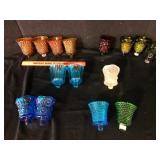 Lot of 16 Vintage Glass Peg Votive Candle Cups