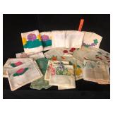 Large Lot Vintage Embroidered Cotton Linens