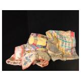 Lot of 4 Antique Cutter Quilts Feedsack Prints