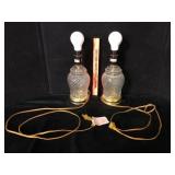 Pair of Pressed Glass Boudoir Table Lamps