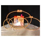 Lot of 6 Wooden Embroidery Hoops with Box