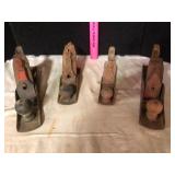 Lot of 6 Vintage Hand Planes Iron and Wood