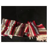 Lot of 4 Red Mexican Falsa Blankets