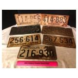 Lot of 7 Missouri License Plates 1931 to 1947