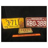 Missouri and Oklahoma License Plates Lot of 3