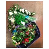 Large Lot of Artificial Silk Flowers and Garlands