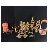 Lot of 17 Gold Tone Sconces and Home Decor