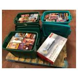 Large VHS Movie Lot and Sanyo DVD VCR Combo