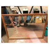 Oak Tone Wood Frame Rectangular Wall Mirror