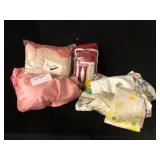 Lot of Vintage Curtains and Embroidered Linens