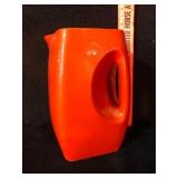Vintage Orange Glazed Ceramic Jug Pitcher