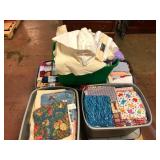 Large Lot of Quilting and Craft Fabric in Totes