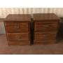 Pair of Vintage Two-Drawer Wood Nightstands