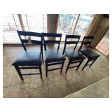 4-Wood Folding Chairs w/Vinyl Seats