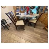 Circular Glass Top Dining Table 60"dia w/Wood Chai Circular Glass Top Dining Table 60"dia w/Wood Chai