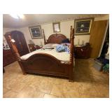 Wood King Size Bed Frame Headboard & Footboard