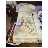 Scroll w/Asian Man approx 6ft L x 28-1/2"W