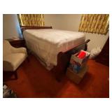 Queen Size Cherry Sleigh Bed & Denver Mattress Queen Size Cherry Sleigh Bed & Denver Mattress