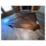 Coffee Table w/Leather Inlay 54"L x 40"W x 17-1/2"