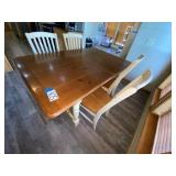 Wood Kitchen Table & 4 Matching Chairs