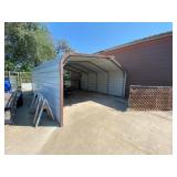 Metal Frame Tin Siding Carport 21ft L x 18ft W x 9