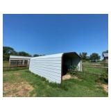 Metal Frame Tin Siding Carport 21ft L x 18ft W x 9