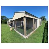 Wood Frame Dog House 4 ft w/Walk In Locking Door