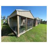 Wood Frame Dog House 4 ft w/Walk In Locking Door