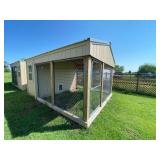 Wood Frame Dog House 4 ft w/Walk In Locking Door