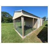 Wood Frame Dog House 4 ft w/Walk In Locking Door