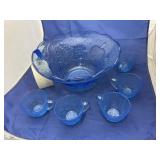 Glass Punchbowl w/ cups