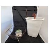Wire Basket w/ wreath hanger -  woven basket
