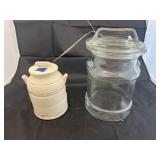 2 Pcs - Measuring Cups & Glass Cookie Jar