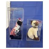 2 pcs. Ty Beanie Babies in plastic display case