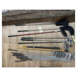 Pile of asstd. Golf clubs
