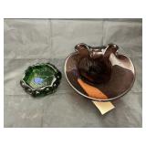 2 Glass Ash Trays