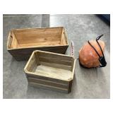 2 Wooden Boxes & Salt Lamp