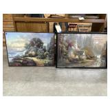 2 pcs. Framed jigsaw puzzles Thomas Kinkade