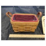 Small Longaberger Basket w/ Liner & Plastic Liner