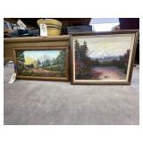2 pc. Framed canvas wall art