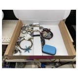 Box of asstd. Jewelry necklaces, braclet, rings