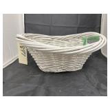 Wicker basket w/ asstd. Fishing lures