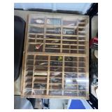 Wooden Display Case w/Fishing Lures 21"x17"