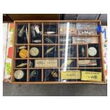Wooden Display Case w/Fishing Lures 21"x15"