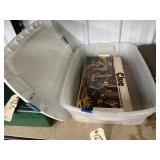 Plastic Bin w/Board Games - Clue & More